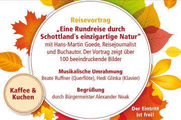 “Reise durch Schottlands Natur” beim ökumenischen Seniorennachmittag am 22. Oktober 2026